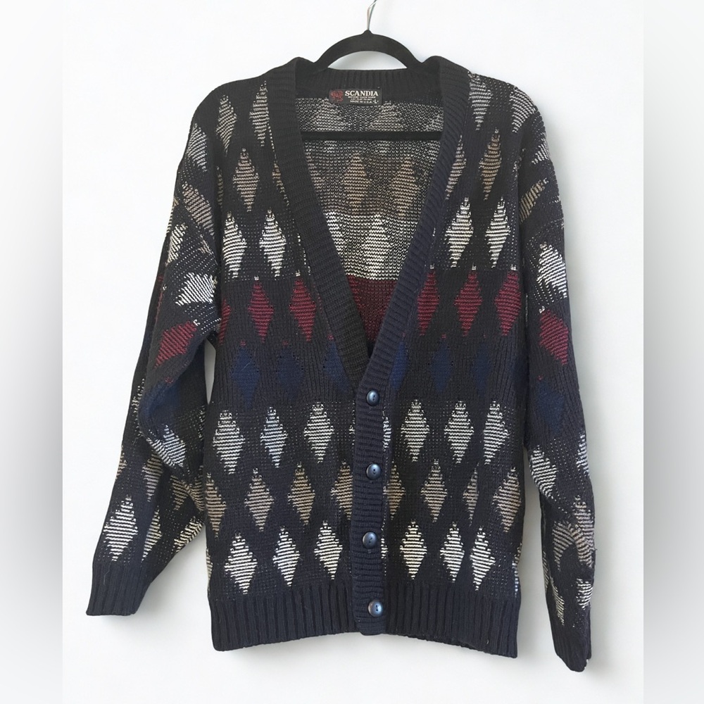 Vintage Scandia Woods Button Up Cardigan Sweater L Eclectic Grandpa grandpacore